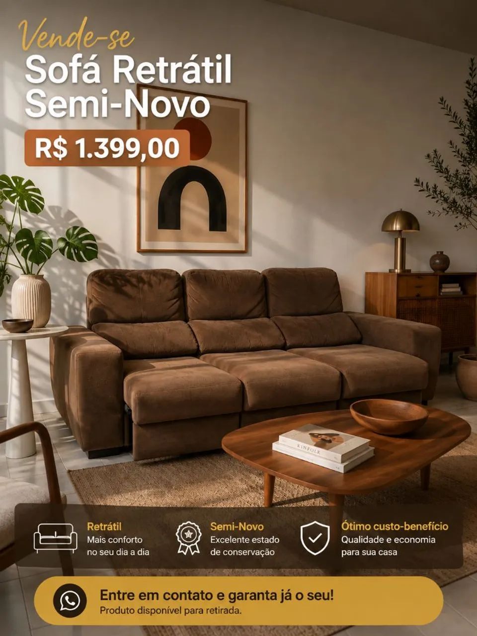 Vende-se Sofá Retrátil  - Foto 2