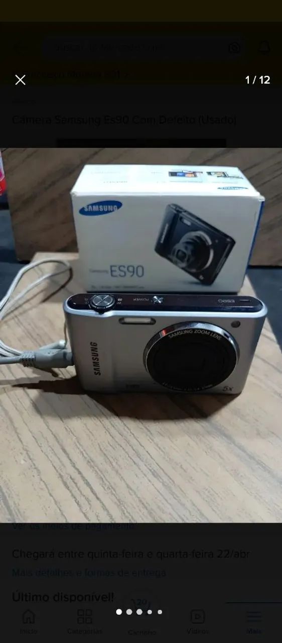 Câmera Samsung Es90 Com Defeito