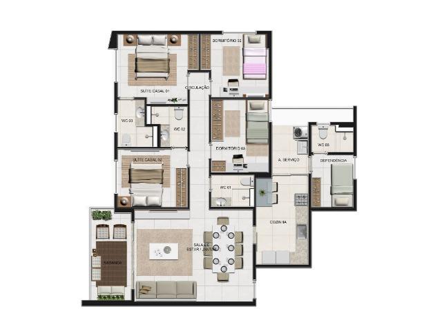 Apartamento em Capim Macio - 4/4 Duas Suítes - 110m² - Saint Charbel - Foto 14