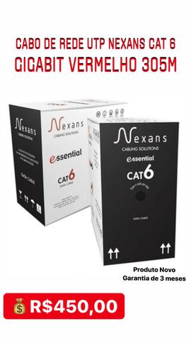 Cabo De Rede Utp Nexans Cat 6 Gigabit Vermelho 305m