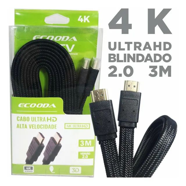 Cabo Hdmi 3 Metros Ultra Hd 4k 3d Nylon Blindado - Foto 3