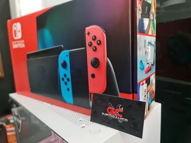 Nintendo Switch V1 DESBLOQUEÁVEL - Azul Neon / Vermelho Neon