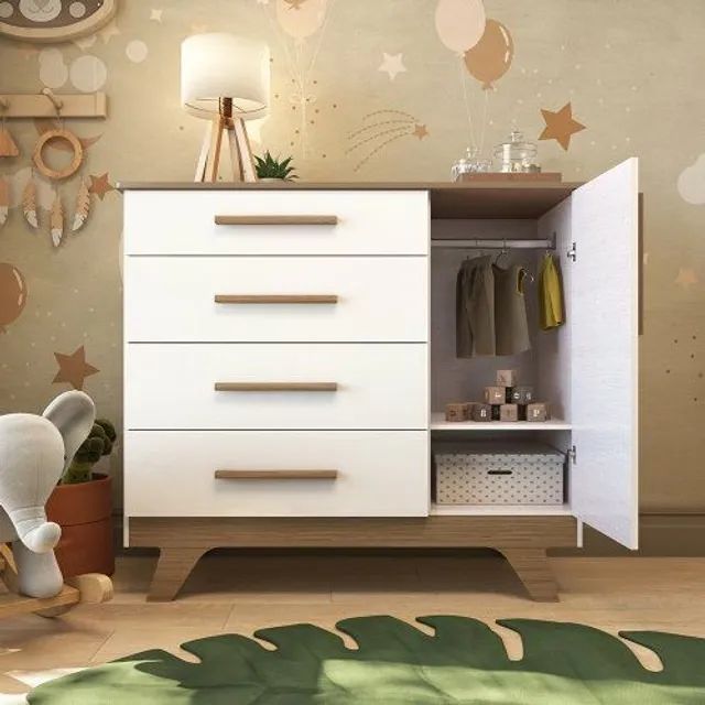 Comoda e Berço/Vira Cama Americano Retro 100% MDF (Novo) - Foto 3