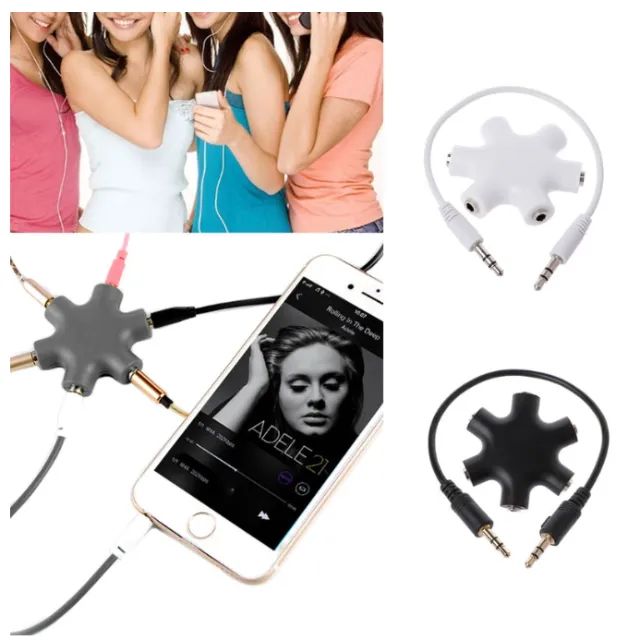 Splitter divisor som Hexágono adaptador 6 fones em 1 saída P2 P3 3,5mm - Foto 3