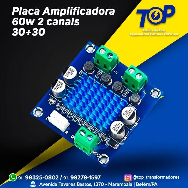placa amplificadora 60w 2 canais