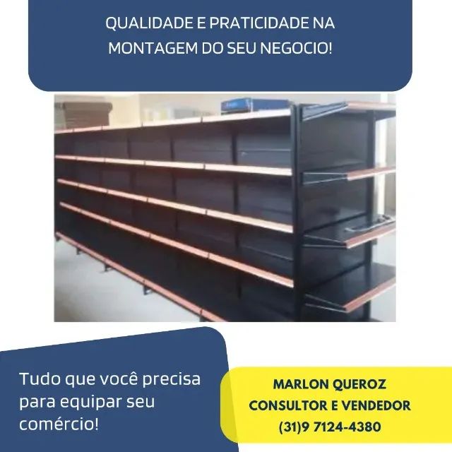 Gondola de Aço Preta Central