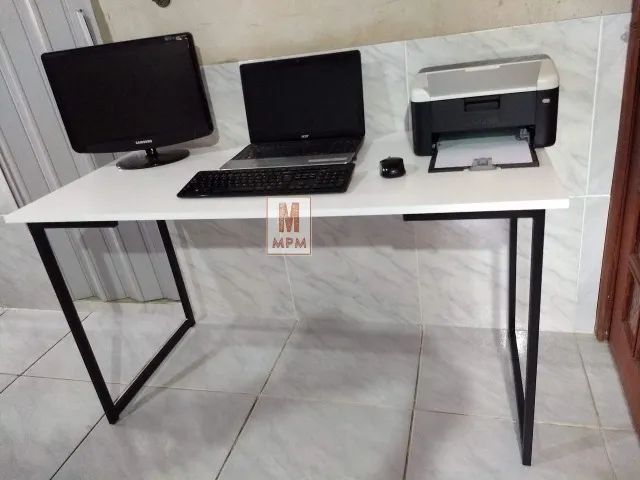 Mesa Escrivaninha grande em aço Branca - Foto 2