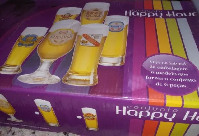Conjunto Happy Hour Copo Tulipa 300ml 6 Peças Ruvolo- Novo