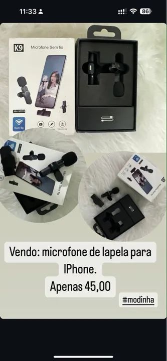 Microfone de lapela para iPhone 