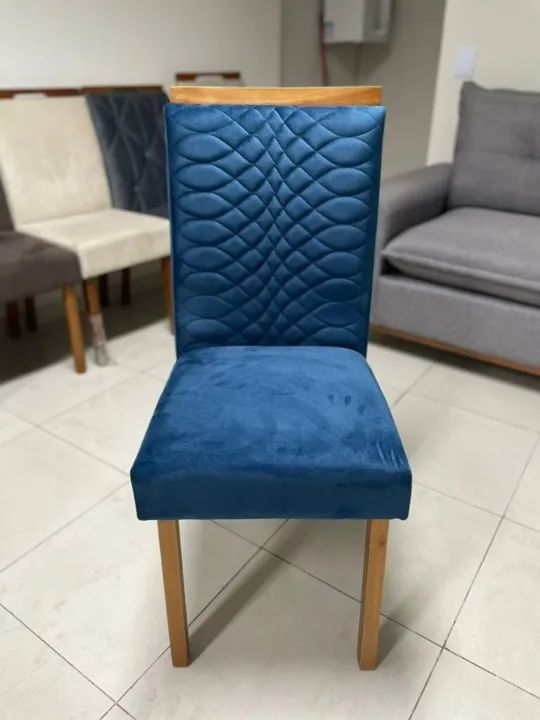 Pronta entrega!! Kit 2 Cadeiras Hamburgo Mel/Azul  - Foto 4