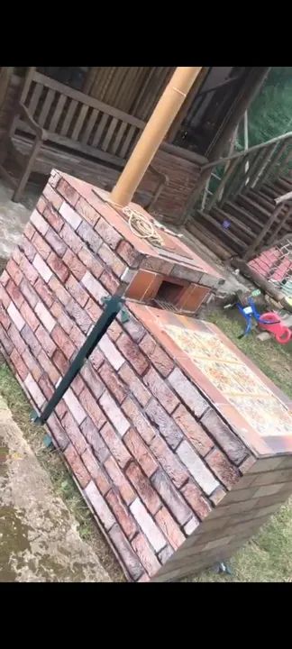 Fogão a lenha sobre rodas com chaminé  - Foto 4