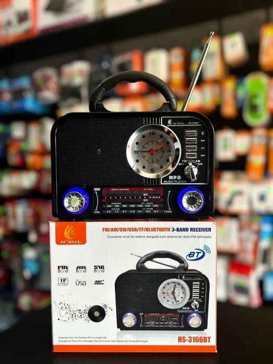 Rádio Retrô Com Bluetooth HSUL HS-3166 - Foto 6