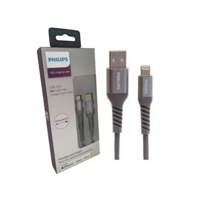 Cabo Usb Para iPhone iPad Apple Lightning 1,25m Philips
