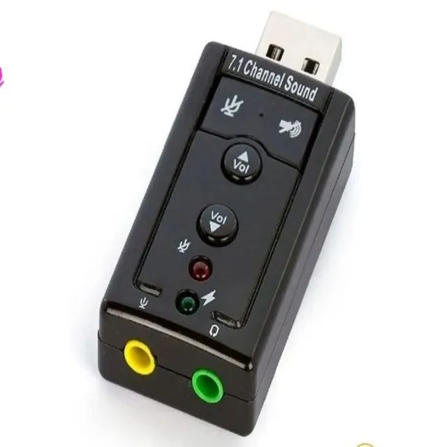 Adaptador Placa De Som Usb 7.1 Com P2 Microfone Pc Notebook