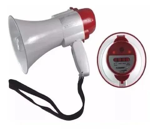 Megafone Portátil Recarregável Com Sirene Musical E Gravador - Loja Natan Abreu 