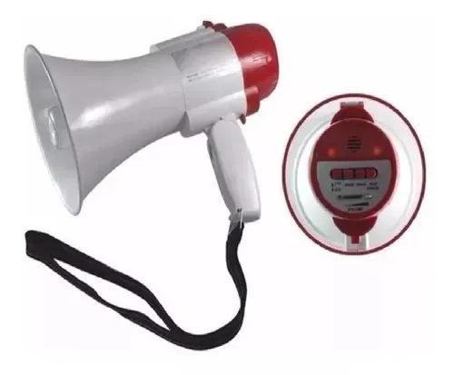 Megafone Portátil Recarregável Com Sirene Musical E Gravador - Loja Natan Abreu