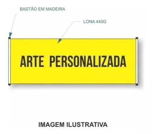 Lona Com Ilhós Ou Madeira Personalizado 2 Metros X 50 Centi - Foto 2