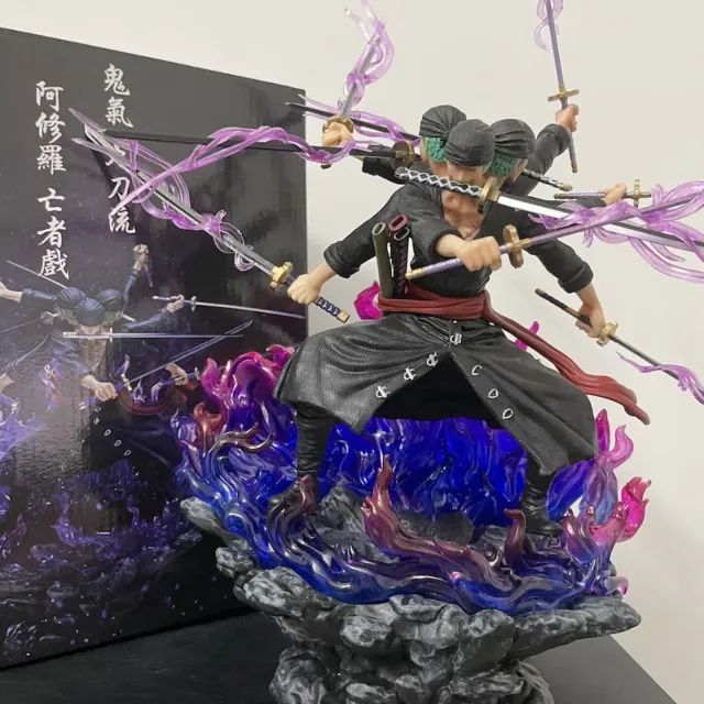 One Piece Roronoa Zoro 9 Espadas Estátua Action Figure 40 Cm Novo
