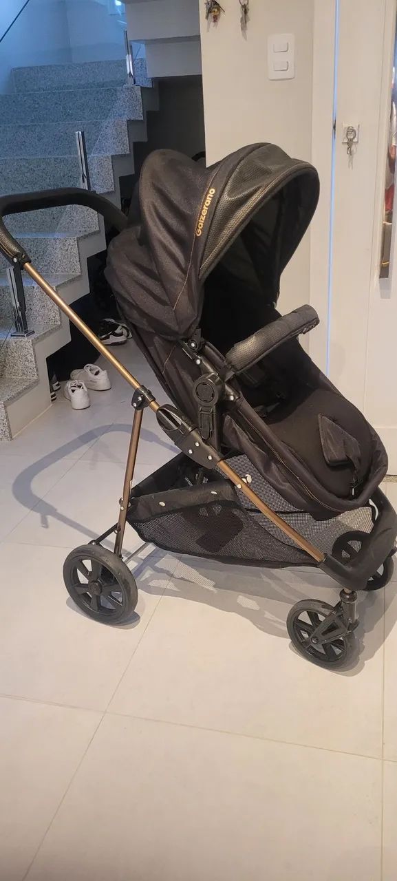 Vendo carrinho galzerano napoli top de linha 3 em 1 ,carrinho moises + bebe conforto - Foto 3