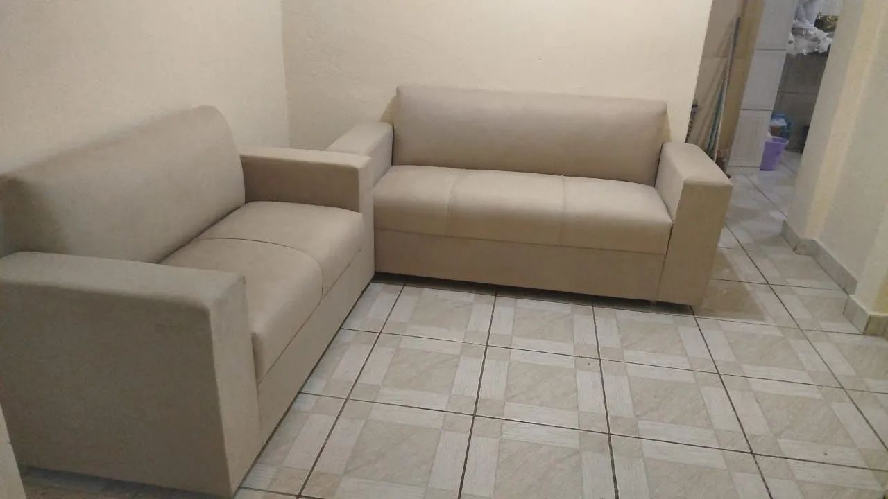 Conjunto de Sofás 2 e 3 Lugares Preto WhatsApp *  - Foto 2