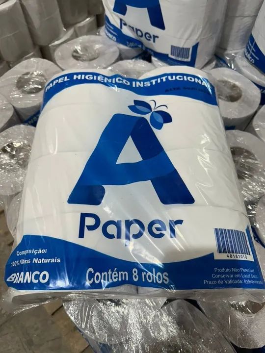 Kit Com 8 Rolos De Papel Higiênico Branco Institucional
