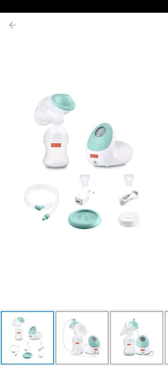 Bomba extratora de leite eletrica fisher + 10 potes de vidros para armazenamento do leite