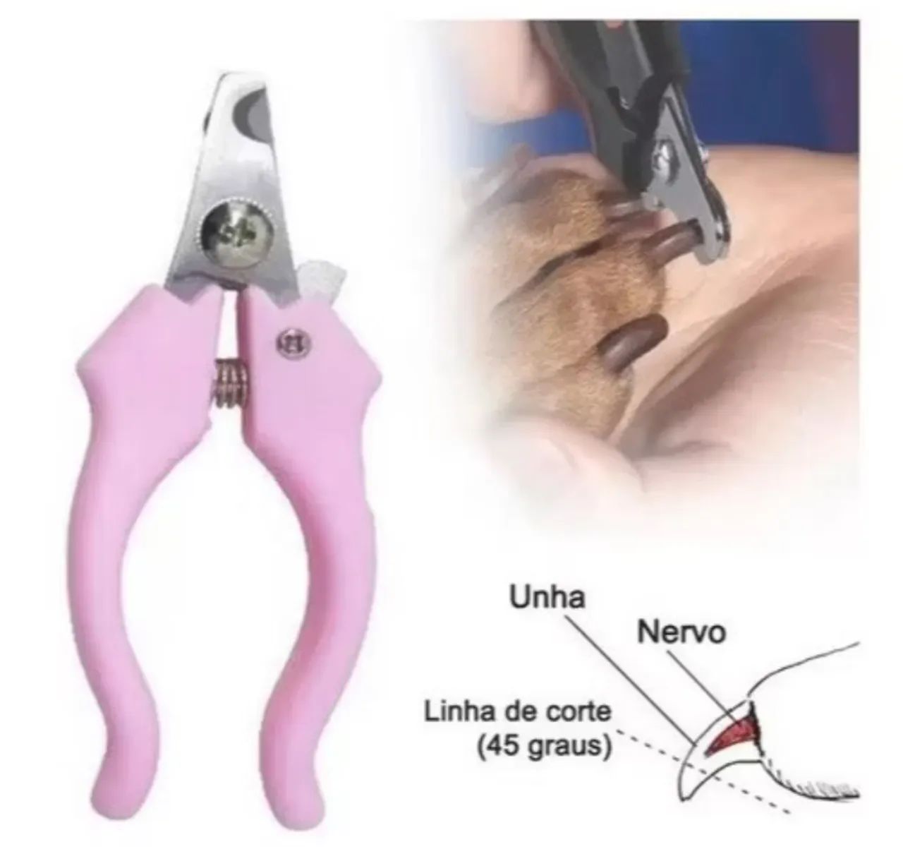 Kit alicate cortador de unha lixa e pente metal kit de Higiene para Pet gato cachorro  - Foto 4