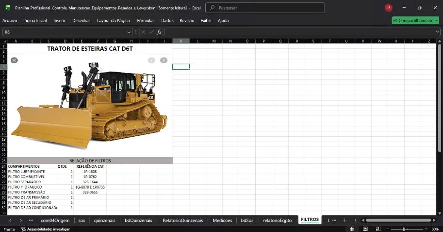Planilha Profissional De Controle De Manutenção (Pesada e Leve) - Foto 6