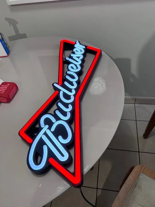 Luminária Neon Budweiser com fonte e dimmer para regular a luminosidade  - Foto 2