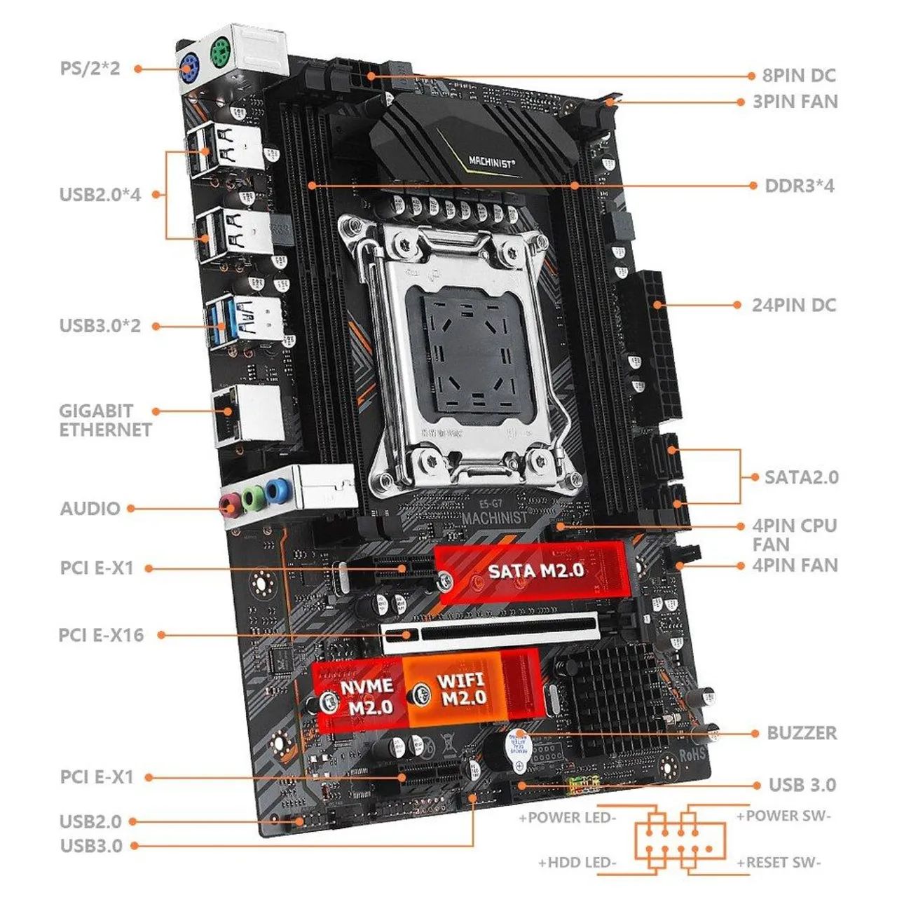 Kit xeon gamer upgrade placa mãe machinist 