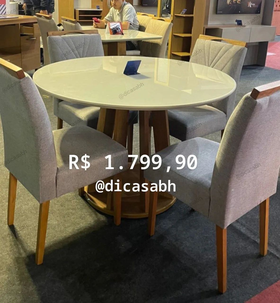 Mesa de jantar redonda 4 cadeiras a pronta entrega  - Foto 2