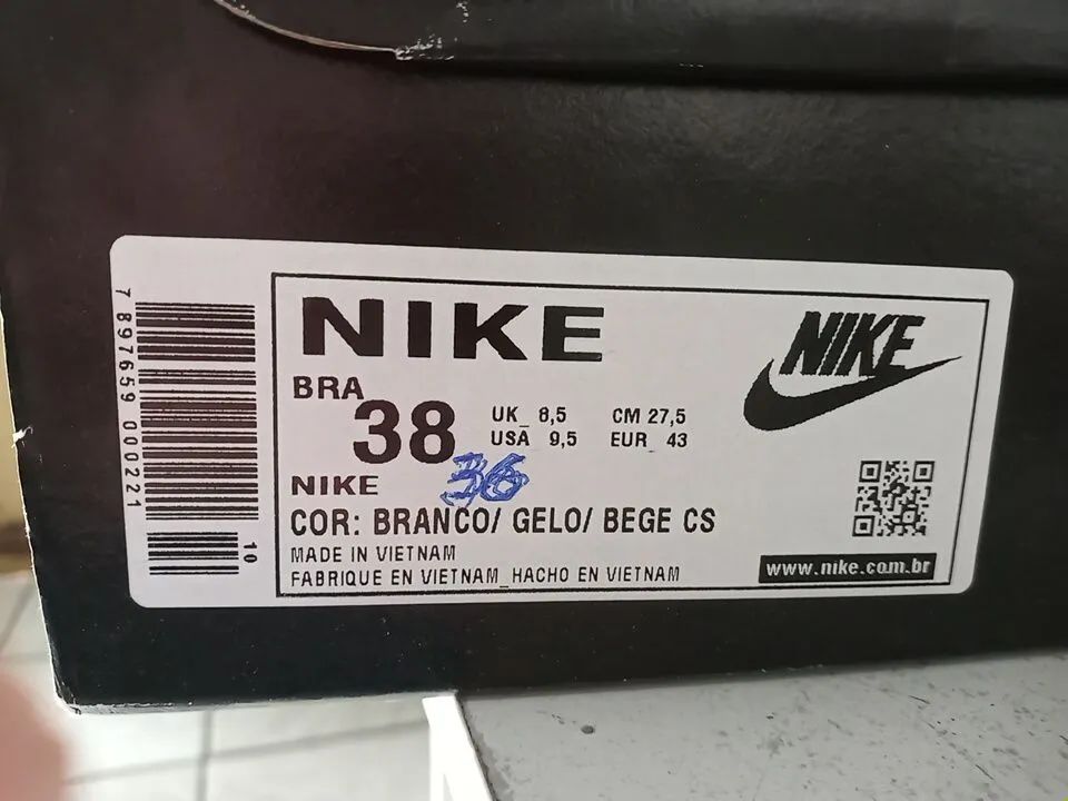 Tênis Nike AIR FORCE 36 Branco/Gelo/ Bege CS - Foto 3
