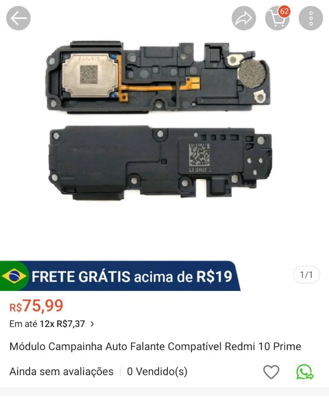 Kit Doc Viva Voz + Alto falante superior + campainha + Antena Coaxial REDMI NOTE 1 - Foto 4
