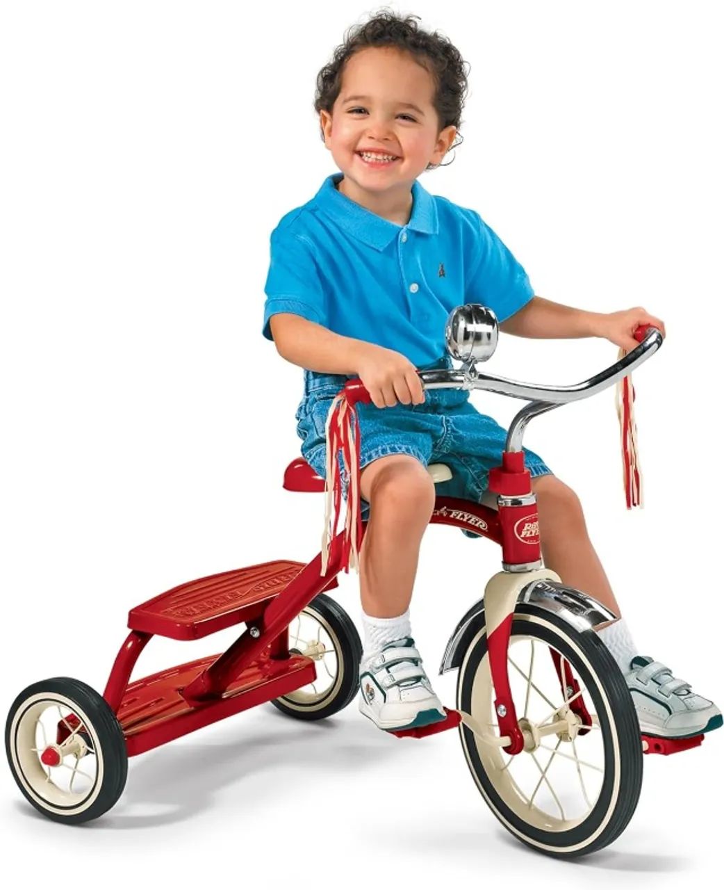 Triciclo Radio Flyer de deck duplo vermelho clássico - Foto 4