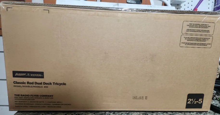 Triciclo Radio Flyer de deck duplo vermelho clássico - Foto 5