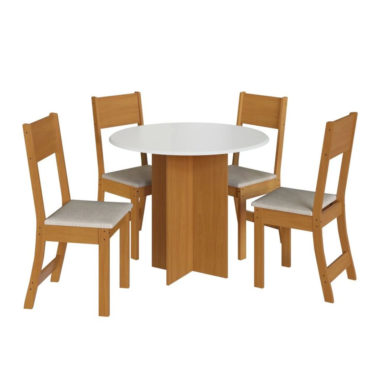 Conjunto de Mesa e Cadeiras para Jantar - Madeira - Foto 2