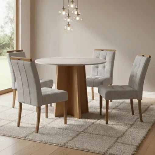 Mesa Redonda Celebrare 100 com 4 Cadeiras Sophia - Receba Hoje 