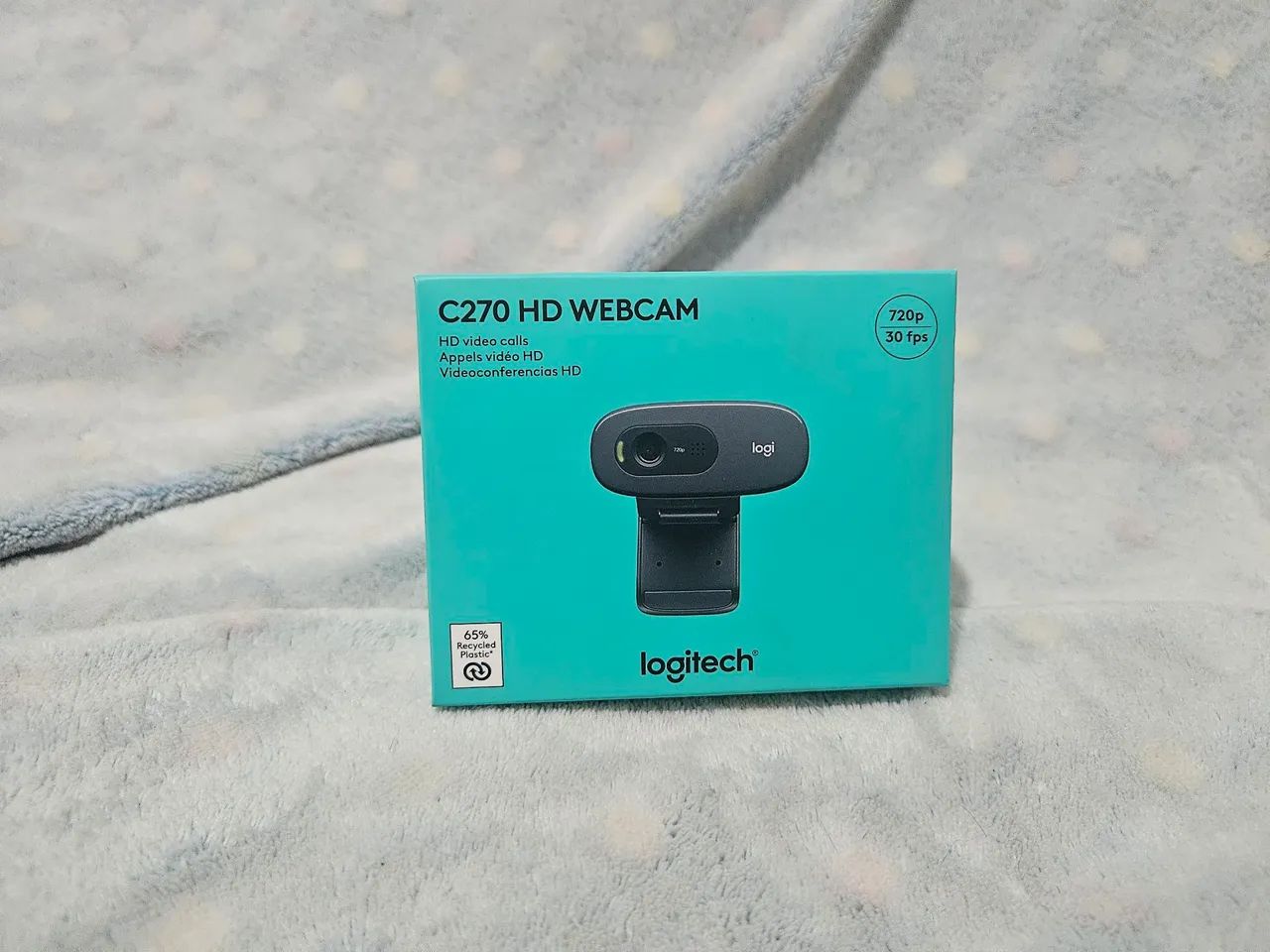 Webcam Logitech C270 HD, 720p, Microfone Integrado, USB 2.0 com 3MP Cinza Preta