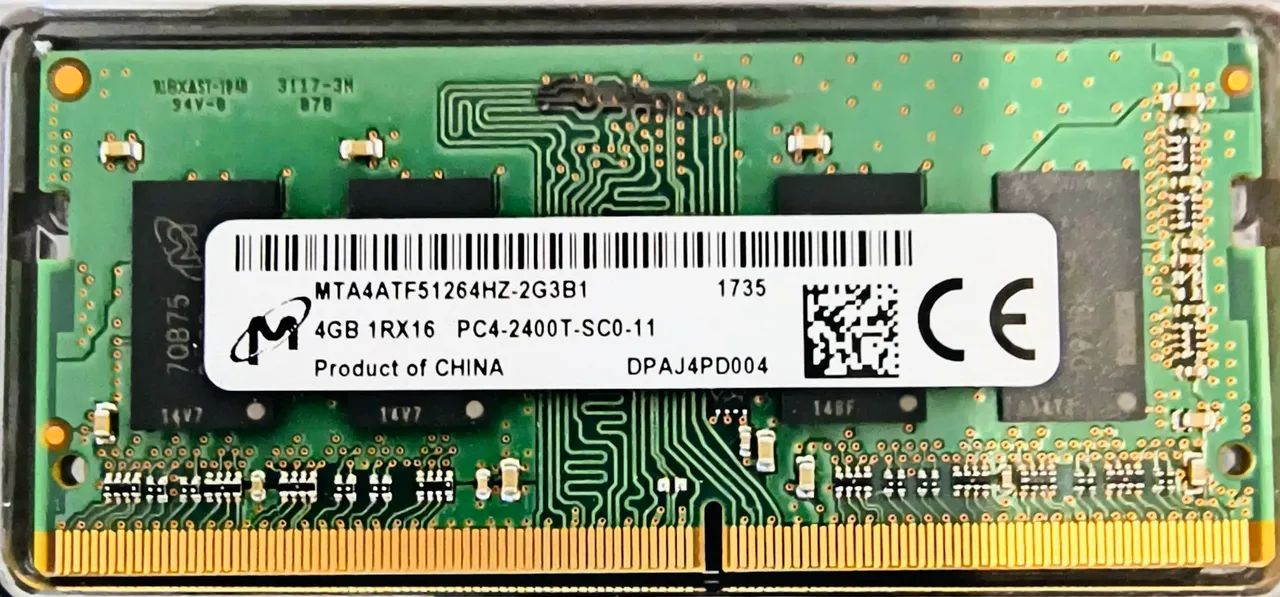 Memória Ram Laptop Micron DDR4 4Gb 2400t