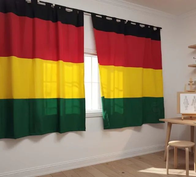 Cortina Tema Reggae para Sala/Quarto/Cozinha/Studio - Medida 3,00 x 1,60 m