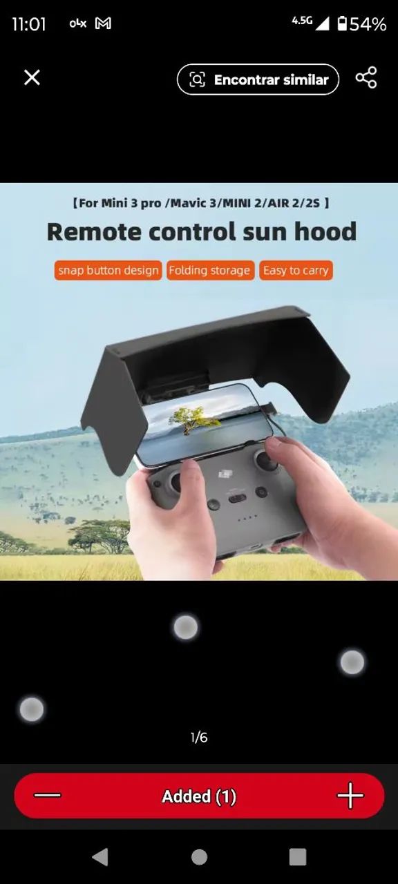 CAPA QUEBRA SOL SOMBRA DJi RCN 1 2 3 Sunshade para Drone - Compatível com diversos modelos - Foto 2