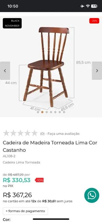 Conjunto 4 cadeiras loja mimo - Foto 2