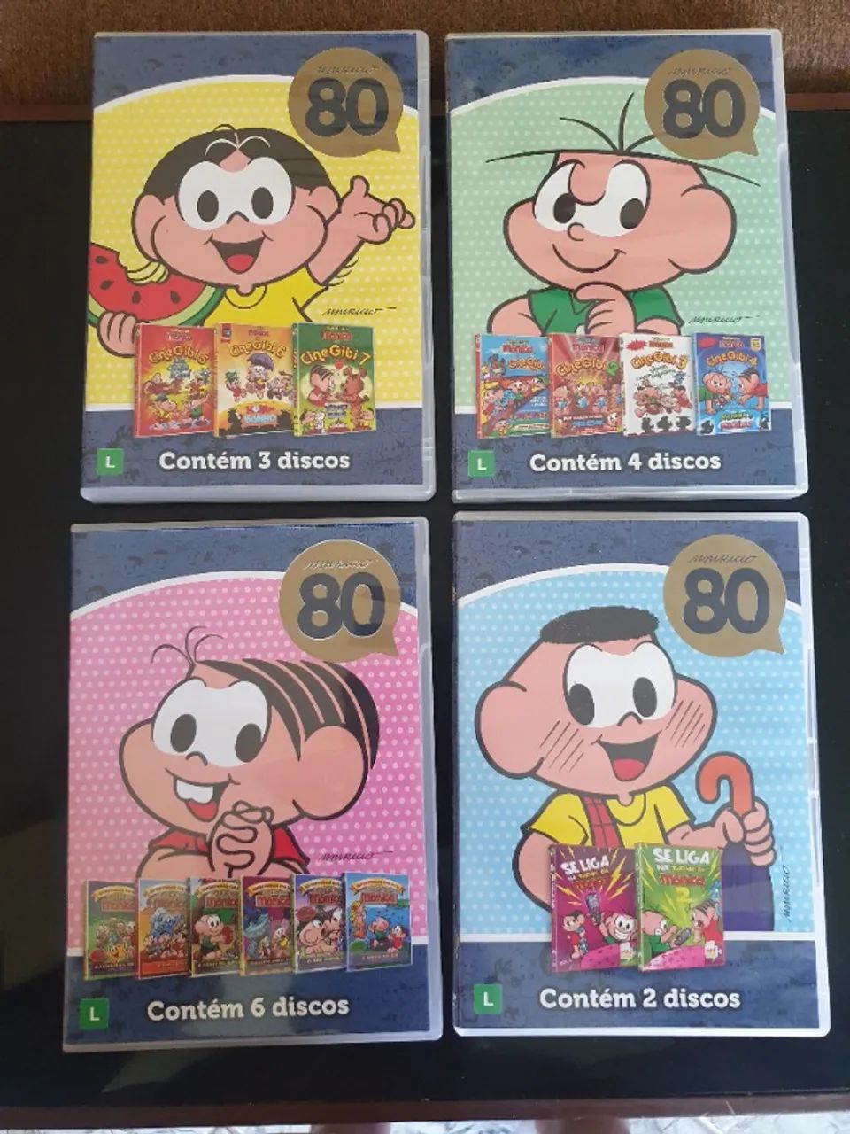 Box comemorativo 80 anos Turma da Mônica com 15 DVDs - Foto 2