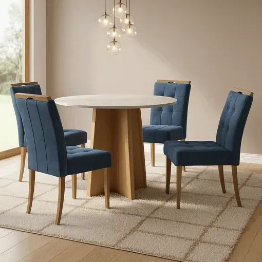 Mesa Redonda Celebrare 100 com 4 Cadeiras Sophia - Receba Hoje  - Foto 6