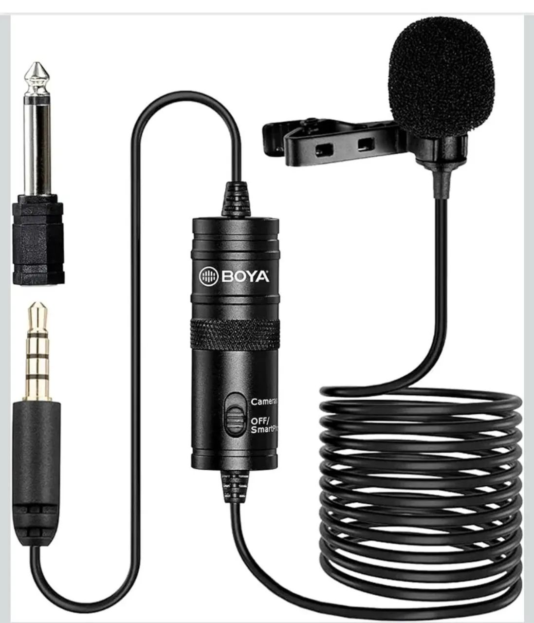 Microfone de Lapela BOYA BY-M1, Omni Direcional, Preto
