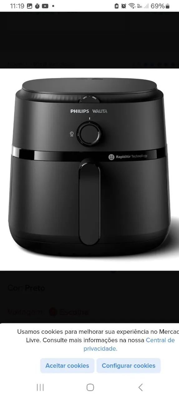 Fritadeira Elétrica Philips Walita - Rapid Air Technology