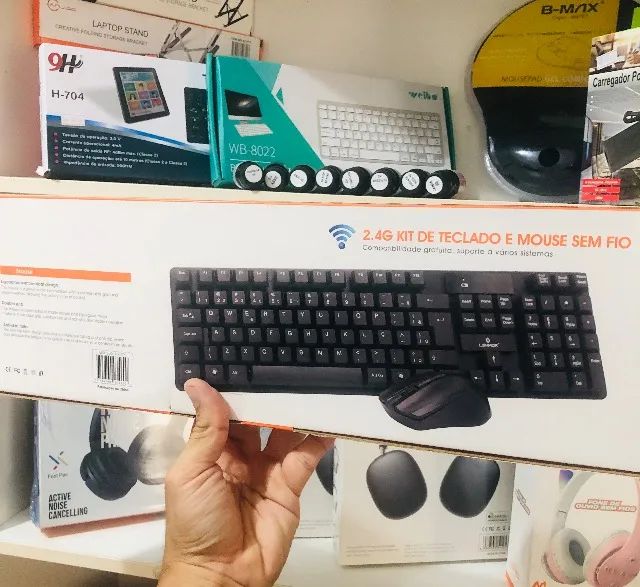 Kit Teclado sem fio + Mouse Sem Fio Wireless - Foto 3
