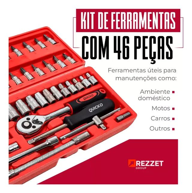  kit chave de catraca 46 peças - Foto 3