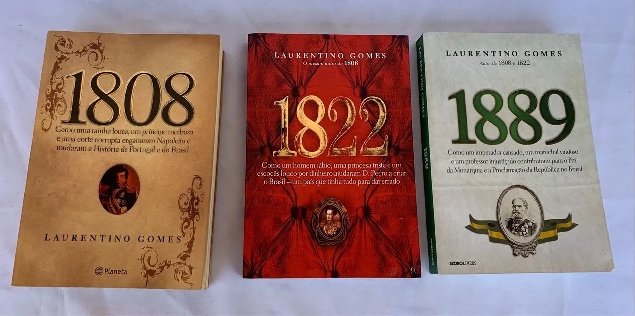 Livros História do Brasil - 1808, 1822 e 1889