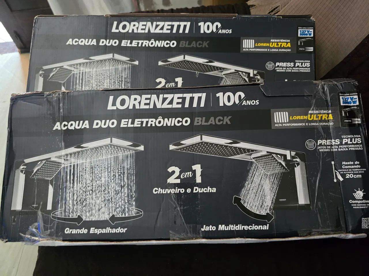 Chuveiro Lorenzetti Acqua Duo Eletrônico Black 100 anos